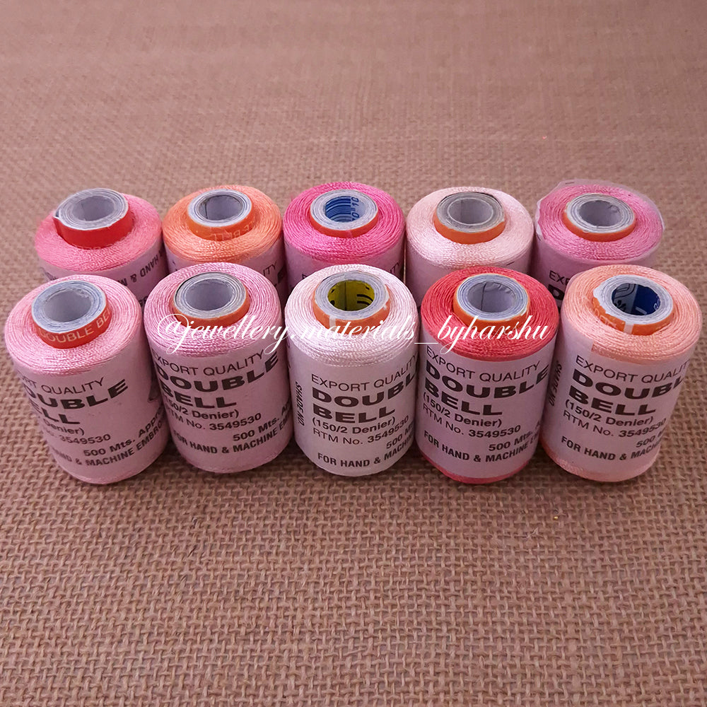 Double Bell Silk Thread Combo -Peach Shade (Random Color – Color will be sent as per availability)