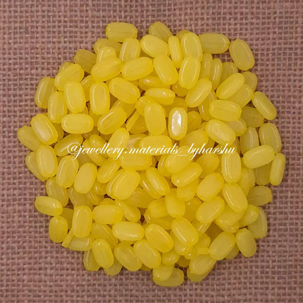 11x7MM Flat Oval Tablet Beads (Yellow)