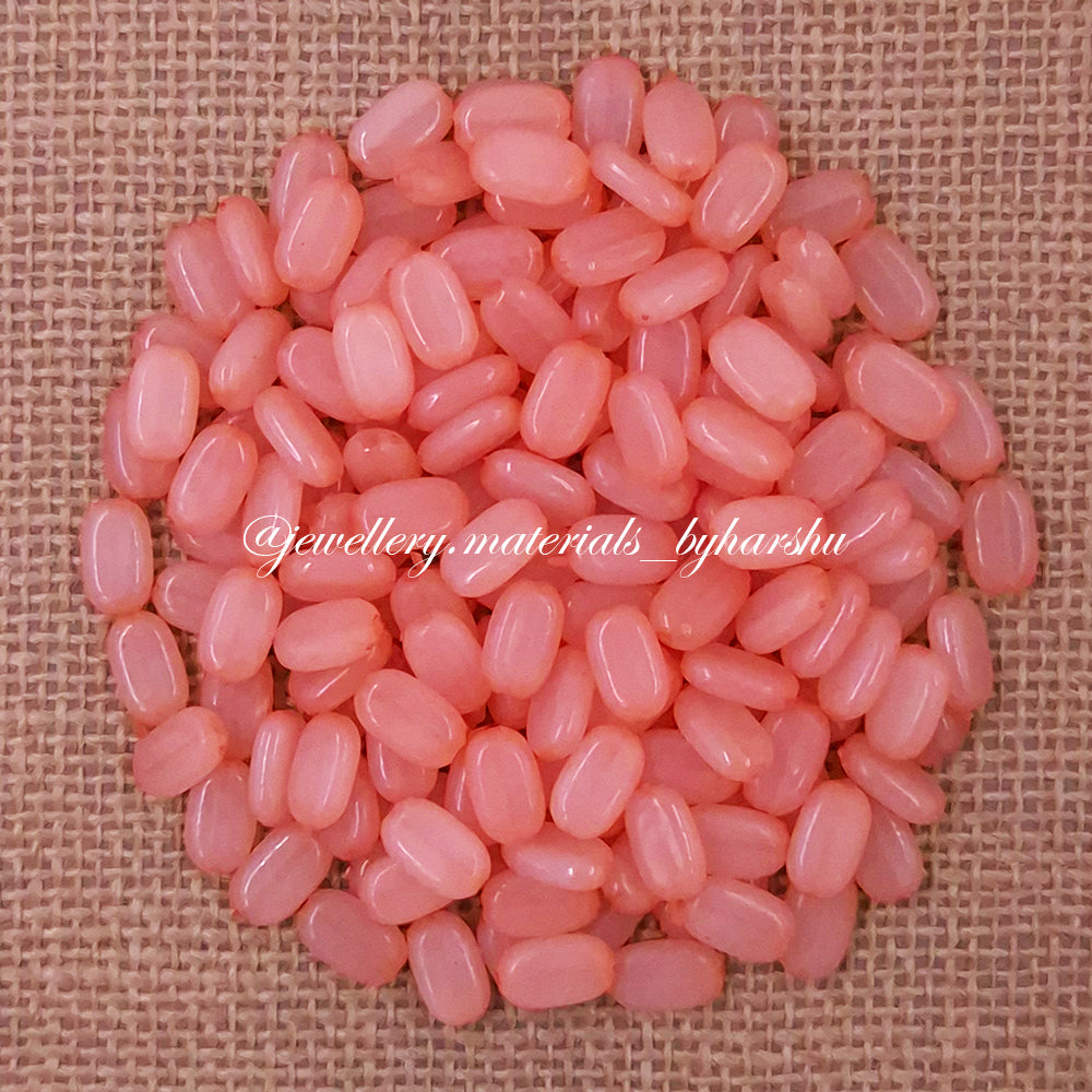 11x7MM Flat Oval Tablet Beads (Light Orange)