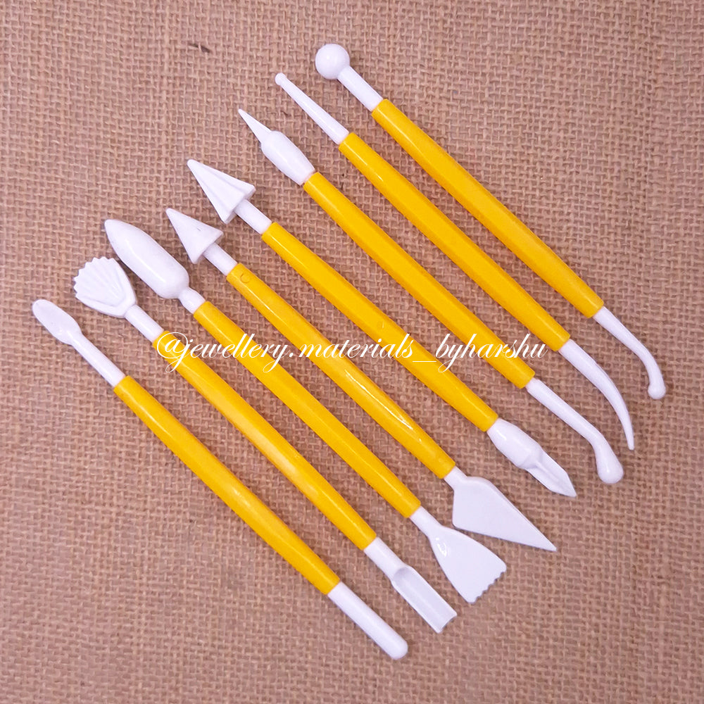 8 Piece Double Ended Plastic Clay Tool