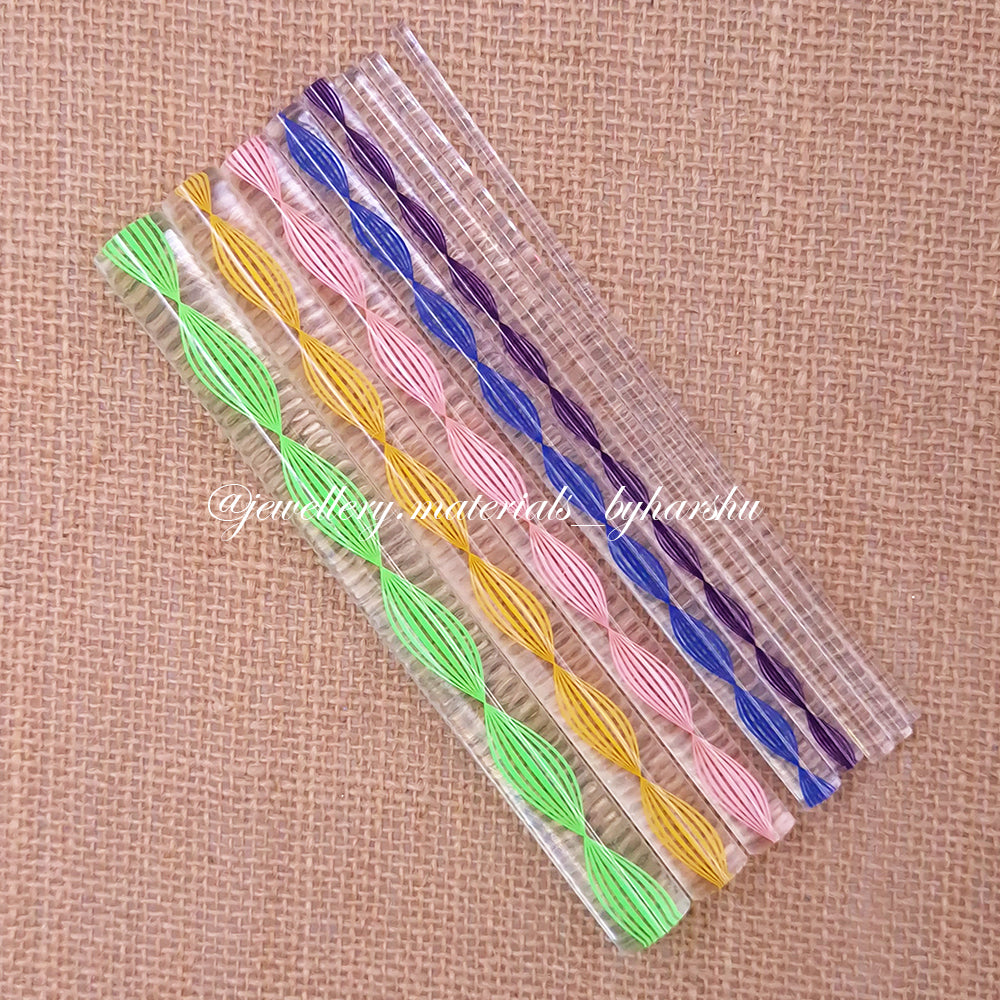 8 Pieces Acrylic Mandala Art Flat Head Twisted Rod