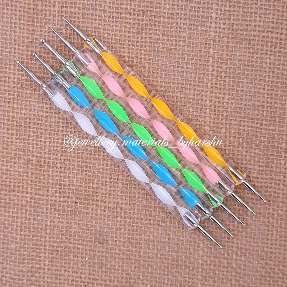 5 Piece Acrylic Double Ended Stainless Steel Dotting Tools